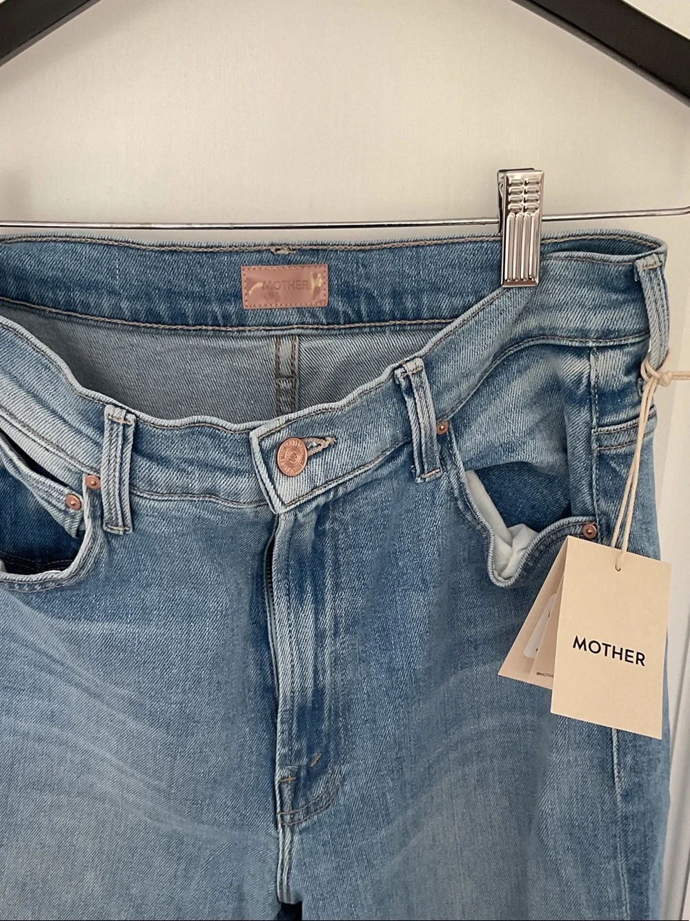 MOTHER Light Blue Wide-Leg High-Rise Jeans - Picture 4 of 6